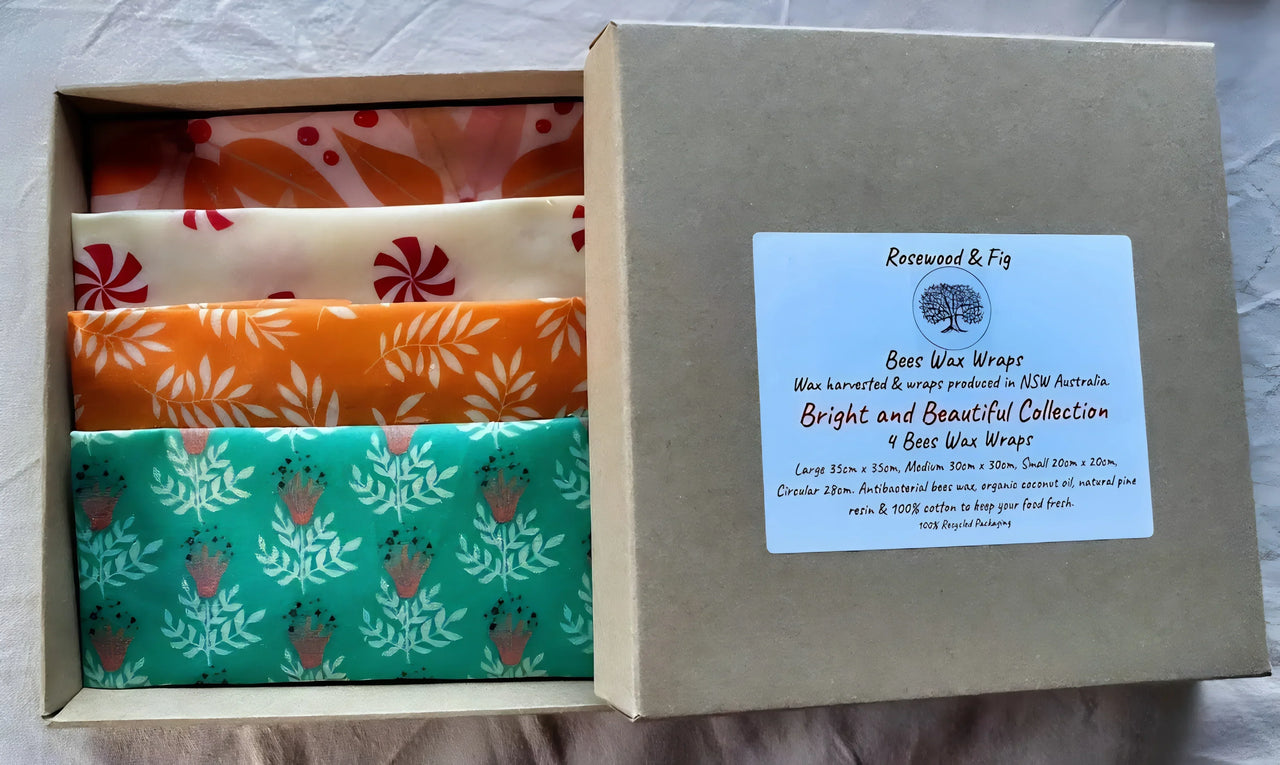 Rosewood & Fig Beeswax Wraps - Beeswax Wrap - bees, bees wax, beeswax, Beeswax wraps, cf-type-beeswax-wrap, col-gifts, col-kitchen, kitchen, us-retail - Upcycle Studio