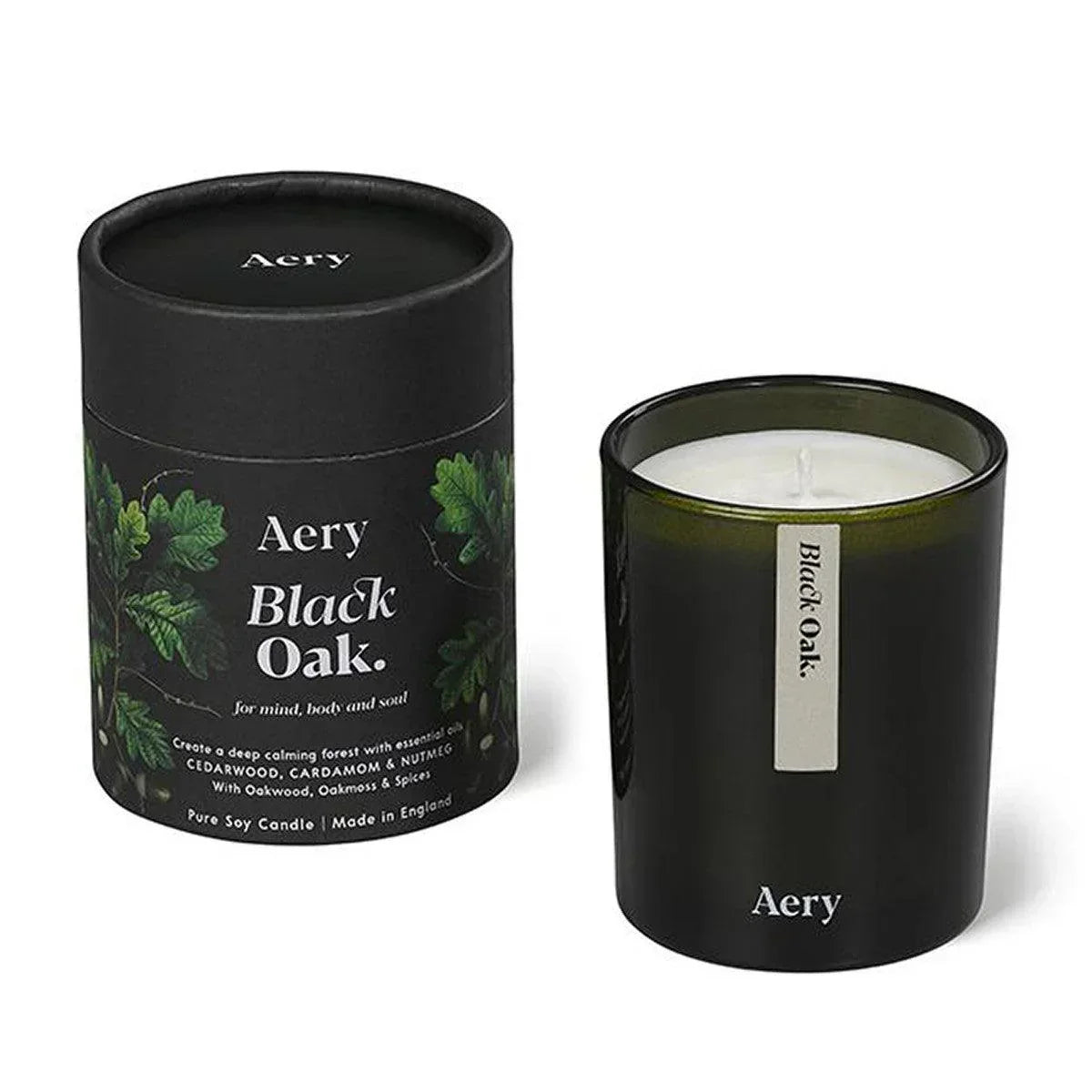 Aery Living: Botanical Green 200g Soy Candle - Black Oak - Candle - Bathroom, cf-type-candle, col-gifts, col-gifts-for-woman, col-gifts-for-women, us-retail - Upcycle Studio