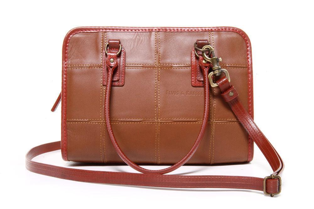 Elvis & Kresse Fire & Hide Small Post Handbag - Cognac - Handbag - cf-type-handbag, col-gifts, col-gifts-for-woman, us-retail - Upcycle Studio