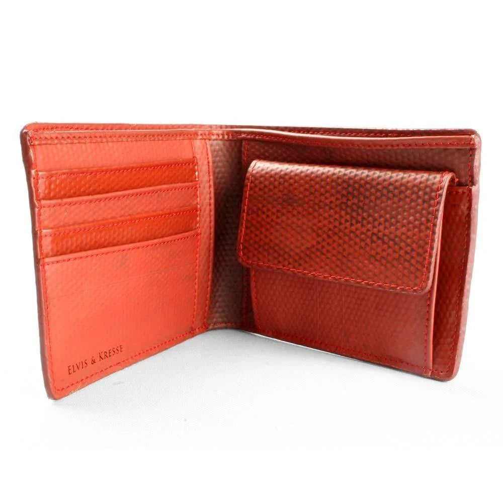 Elvis & Kresse Red Fire Hose Collection - Billfold Coin Wallet - Wallet - cf-type-wallet, col-gifts, col-gifts-for-men, us-retail - Upcycle Studio