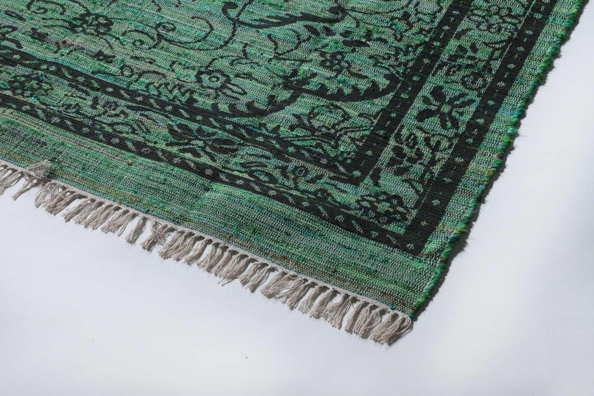 Maheshwari Silk Printed Rug - Rug - cf-type-rug, col-upcycled-rugs, silk rugs, us-retail - Upcycle Studio