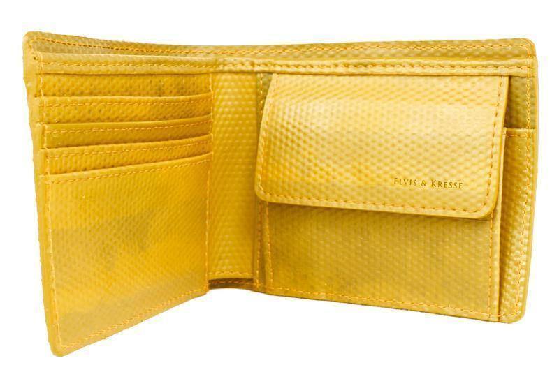 Elvis & Kresse Fire Hose Wallet with Coin Pocket- Yellow | wallets | mens wallets | card holder | mens leather wallet | leather wallets | card holder wallet | Wallets in Australia | online wallets | vegan wallets | Wallets Newcastle | Wallets Sydney | designer wallets | Accepts Bitcoin | Accepts Crypto currency | Gifts | Presents | Upcycle Studio