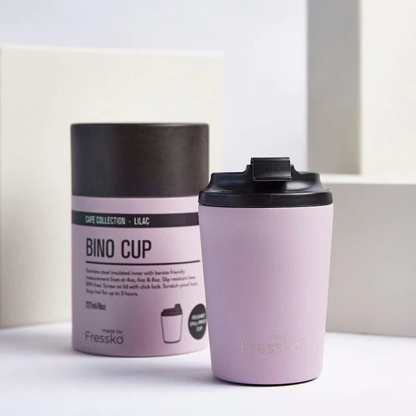 Fressko Bino Cup 8oz - Lilac | Re Usable Coffee Cup | reusable cup | Take away Coffee Cup | Cafe Coffee Cup | Best Reusable coffee cup | Refillable Coffee Cup | Eco Coffee Cup | Camping cups | Kids cups | Cups | Reusable tea cup | personalised coffee cup Australia | online reusable coffee cup Australia | custom coffee cups | Upcycle Studio