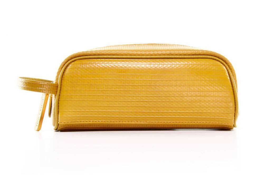 Elvis & Kresse The Travel Accessories Bag - Yellow  | make up case | handbags | Travel case | Ladies Make up bag | Pencil case | Online Bags | designer handbags | Beauty bag | bags womens | travel bags australia | hand bags leather australia | Accepts Bitcoin | Accepts Crypto currency | Gifts | Presents | Upcycle Studio