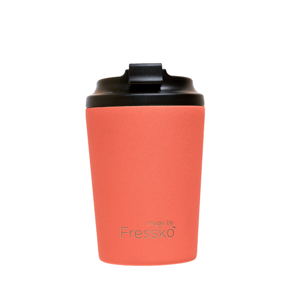 Fressko BINO 8oz - Coral | Re Usable Coffee Cup | reusable cup | Take away Coffee Cup | Cafe Coffee Cup | Best Reusable coffee cup | Refillable Coffee Cup | Eco Coffee Cup | Camping cups | Kids cups | Cups | Reusable tea cup | personalised coffee cup Australia | online reusable coffee cup Australia | custom coffee cups | Upcycle Studio