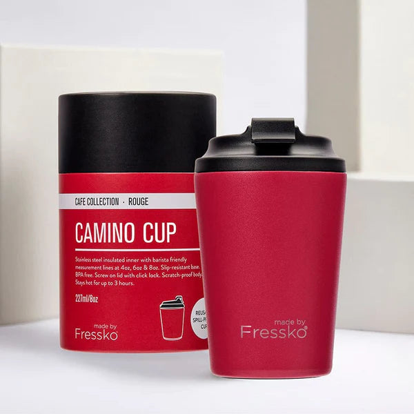 Fressko Camino Cup 12oz - Rouge | Re Usable Coffee Cup | reusable cup | Take away Coffee Cup | Cafe Coffee Cup | Best Reusable coffee cup | Refillable Coffee Cup | Eco Coffee Cup | Camping cups | Kids cups | Cups | Reusable tea cup | personalised coffee cup Australia | online reusable coffee cup Australia | custom coffee cups | Upcycle Studio