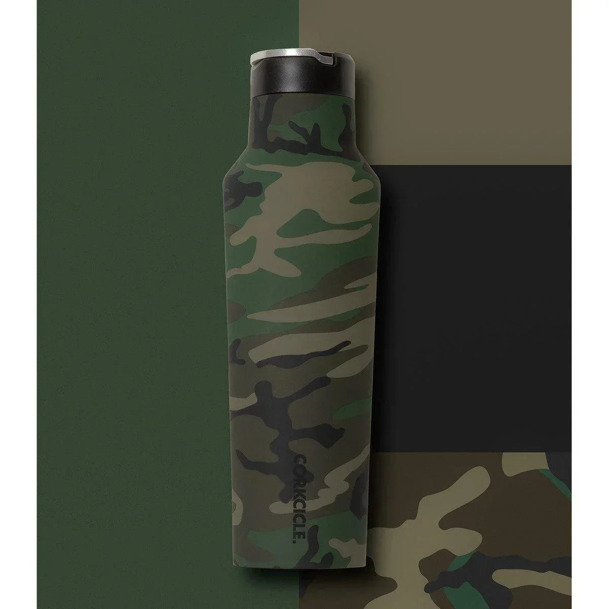 Corkcicle Woodland Camo Sports Canteen 600ml - Stainless Steel Water Bottle - cf-type-stainless-steel-water-bottle, col-gifts, col-gifts-for-men, DrinkBottle, us-retail - Upcycle Studio