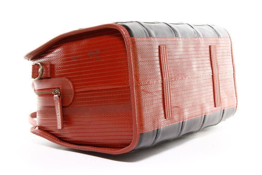 Elvis & Kresse Fire & Hide Large Post Handbag - Gloss Black - Handbag - cf-type-handbag, col-gifts, col-gifts-for-woman, us-retail - Upcycle Studio