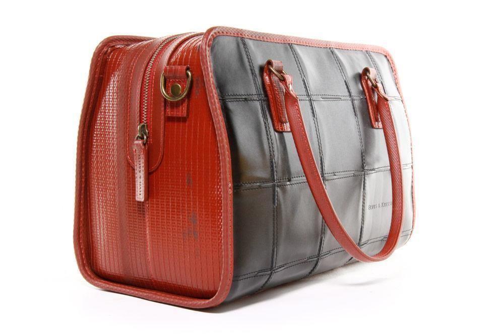Elvis & Kresse Fire & Hide Large Post Handbag - Gloss Black - Handbag - cf-type-handbag, col-gifts, col-gifts-for-woman, us-retail - Upcycle Studio
