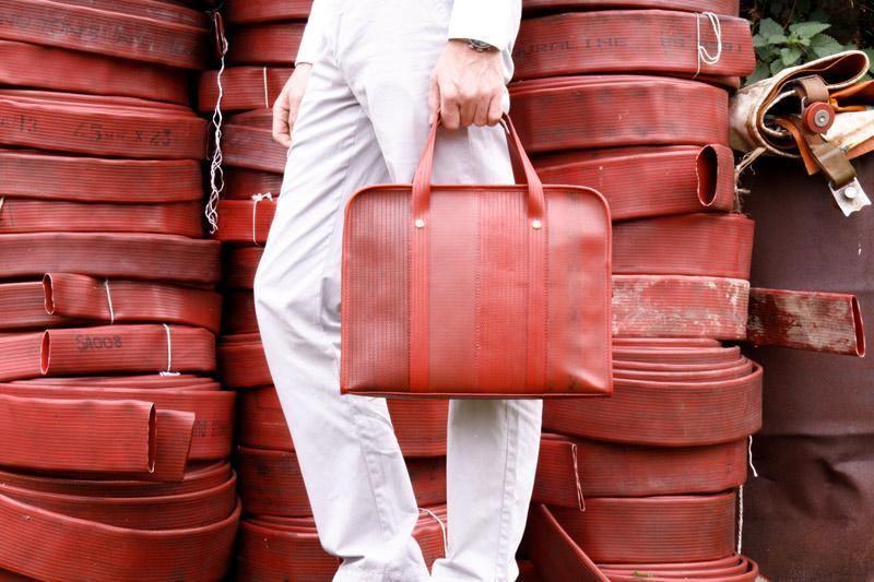 Elvis & Kresse Red Fire Hose Collection - Compact Briefcase - Bag - cf-type-bag, col-gifts, col-gifts-for-men, us-retail - Upcycle Studio