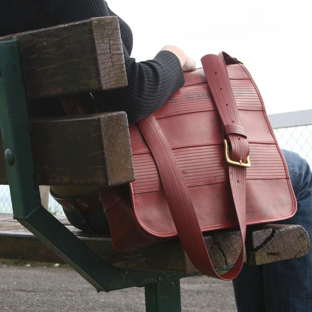 Elvis & Kresse Red Fire Hose Collection - Messenger Bag - Bag - cf-type-bag, col-gifts, col-gifts-for-men, col-gifts-for-woman, col-laptop-bags, us-retail - Upcycle Studio