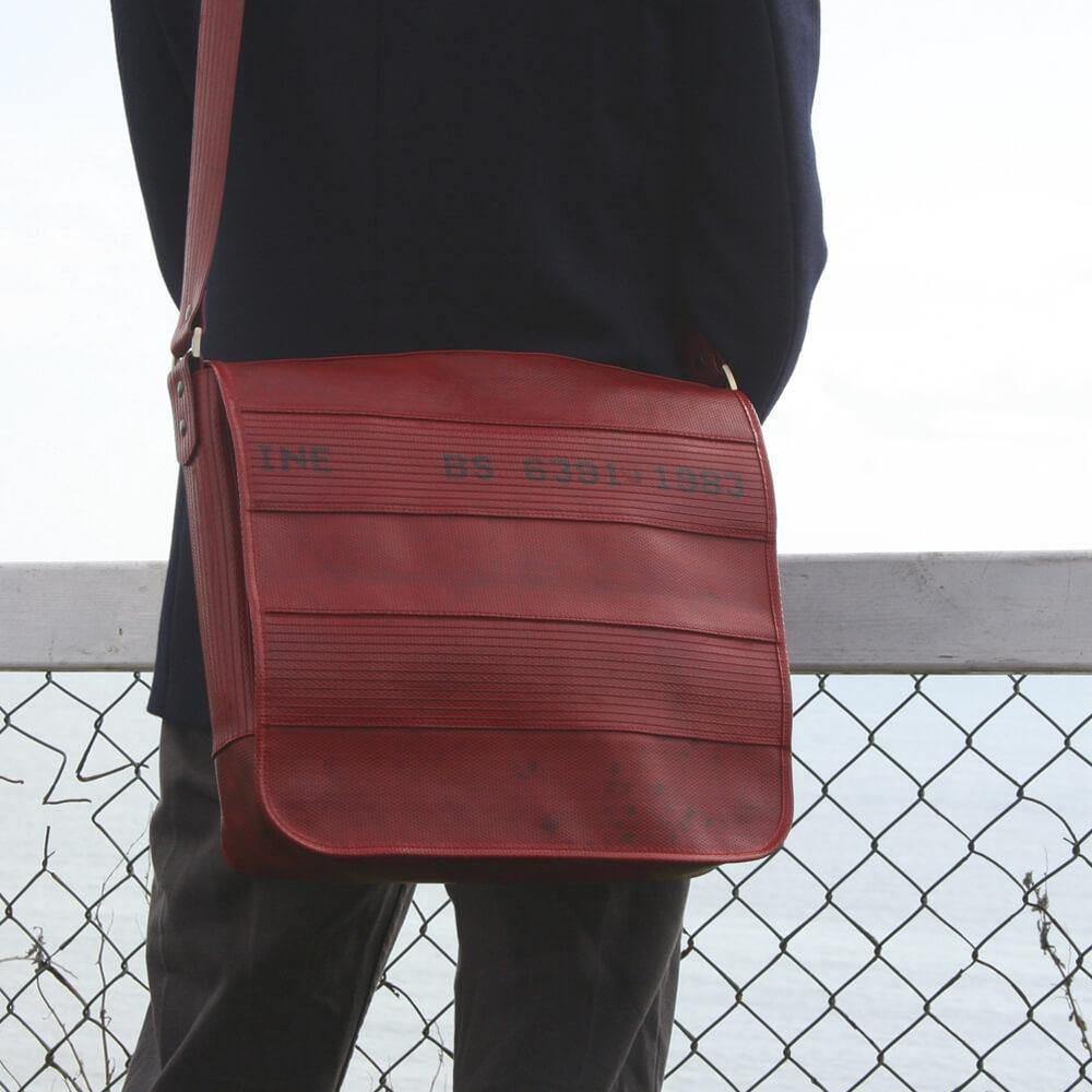 Elvis & Kresse Red Fire Hose Collection - Messenger Bag - Bag - cf-type-bag, col-gifts, col-gifts-for-men, col-gifts-for-woman, col-laptop-bags, us-retail - Upcycle Studio