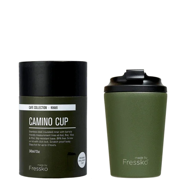 Fressko Bino 8oz Reusable Coffee Cups - Khaki - Reusable Coffee Cup - cf-type-reusable-coffee-cup, col-gifts, col-gifts-for-woman, col-kitchen, us-retail - Upcycle Studio