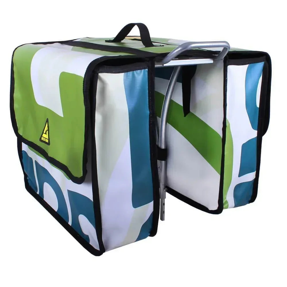 Green Guru Double Dutch Dual 22L Bike Pannier - Bike Bag - cf-type-bike-bag, col-gifts, us-retail - Upcycle Studio