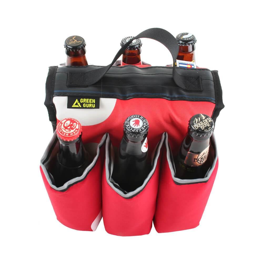 Green Guru Sixer 6 Pack Insulated Top Tube Holder - Bike Bag - cf-type-bike-bag, col-gifts, col-gifts-for-men, col-travel-and-adventures, us-retail - Upcycle Studio