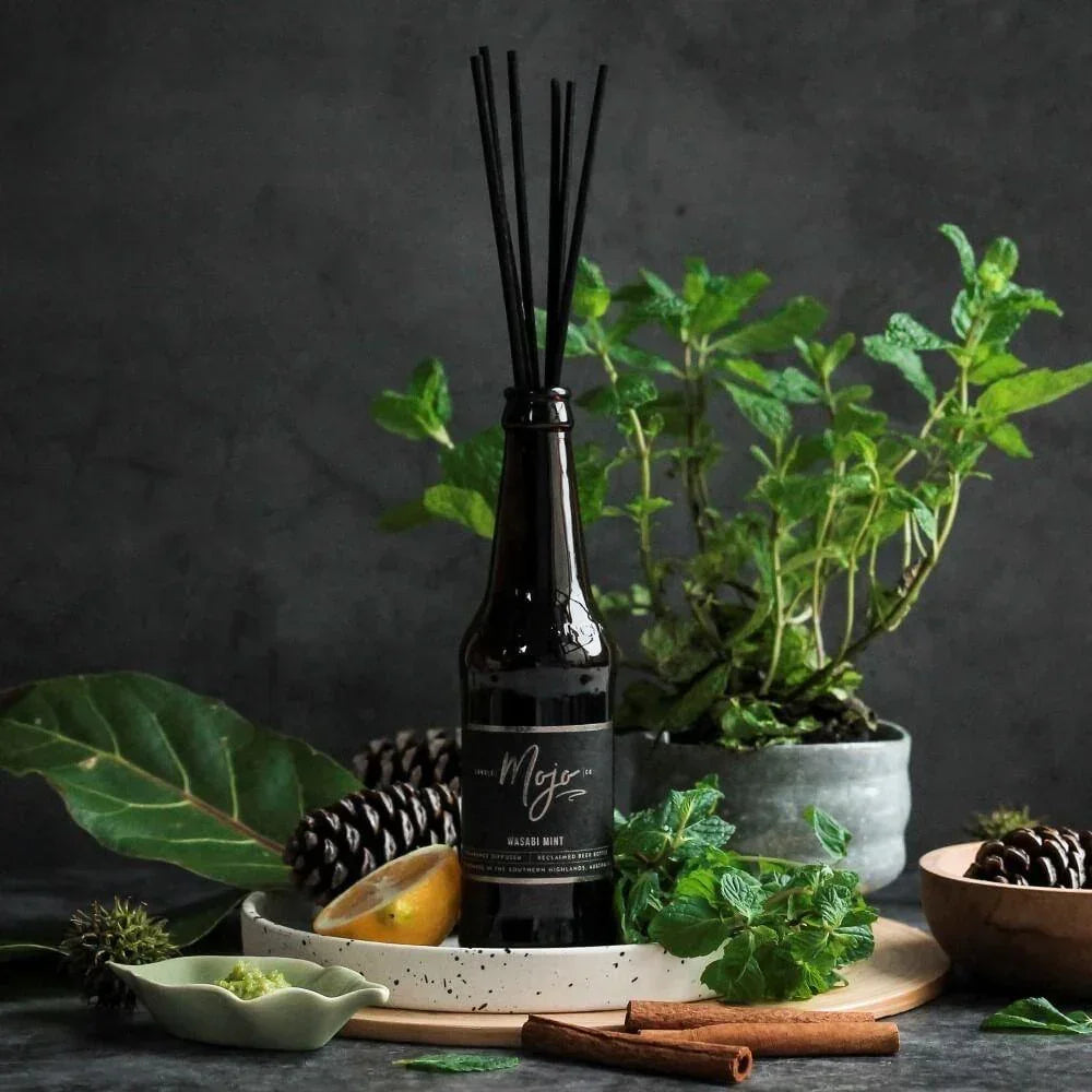 Mojo Beer Bottle Diffuser Wasabi Mint - Diffuser - Bathroom, cf-type-diffuser, col-gifts, col-gifts-for-men, us-retail - Upcycle Studio