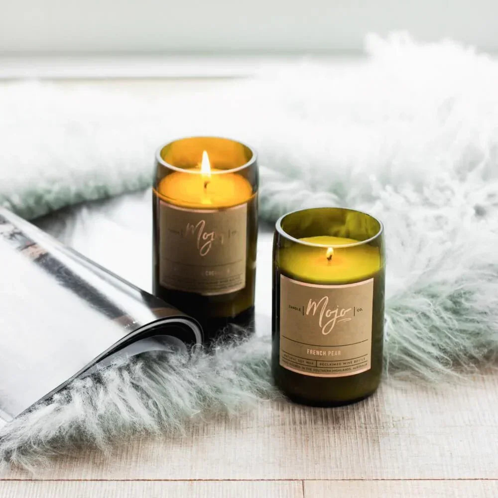 Mojo Wine Bottle Candle - Oakmoss & Sage - Candle - bathroom, cf-type-candle, col-gifts, us-retail - Upcycle Studio